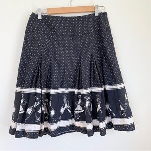 Retro Liz Claiborne polka dot skirt with women detail on bottom